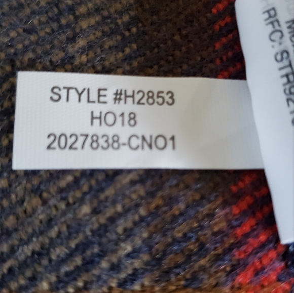 J Crew Factory Classic Plaid Scarf White Juniper 77" L x 24.5" W - Picture 6 of 6